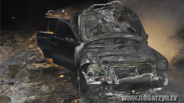 Pożar samochodu w Krakowianach