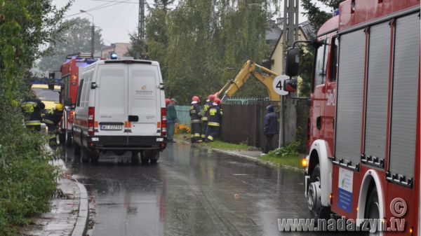 Koparką zahaczył o rurę z gazem