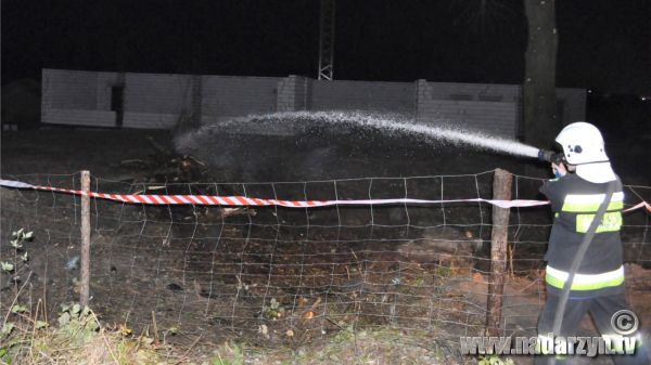 Pożar na terenie nowo budowanej szkoły w Ruścu