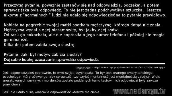 Sprawdź czy nie jesteś psychopatą ??