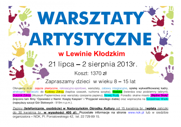 Letnie warsztaty w Lewinie Kłodzkim