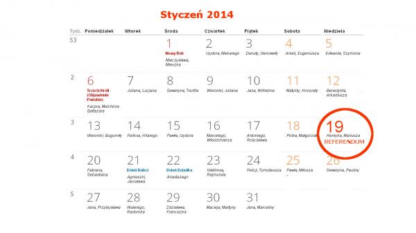 Referendum - 19 stycznia 2014 roku