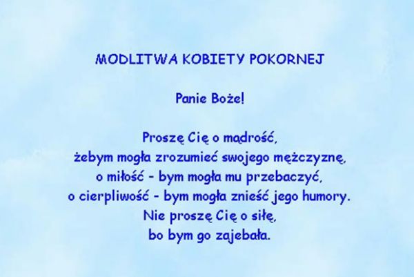 Modlitwa kobiety pokornej